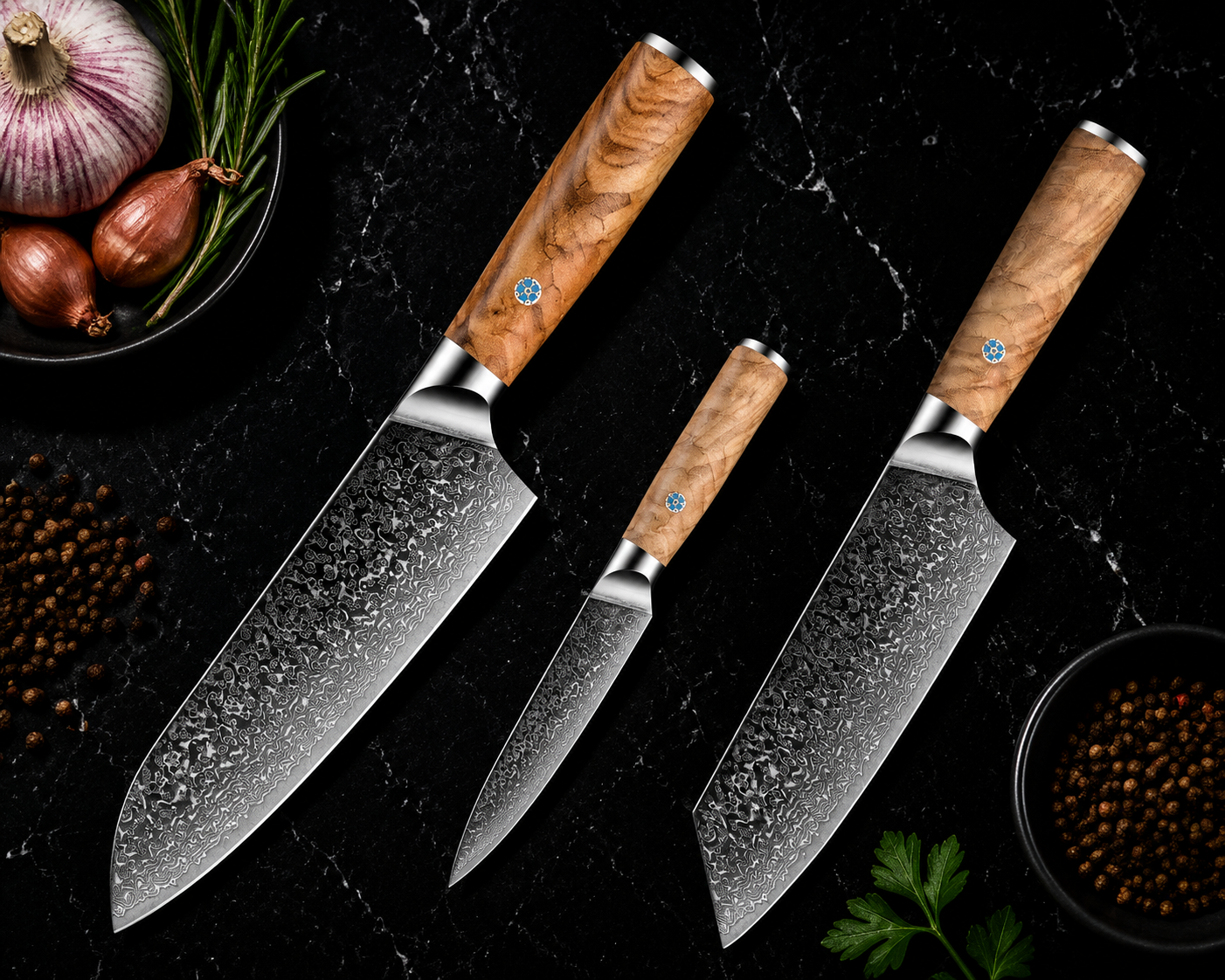 Coffret de 3 Couteaux Japonais | Collection Sora