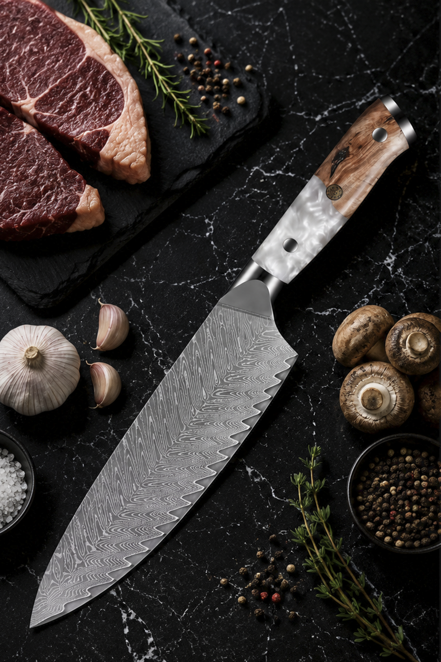 Couteau Gyuto Japonais Blanc | Collection Kensei