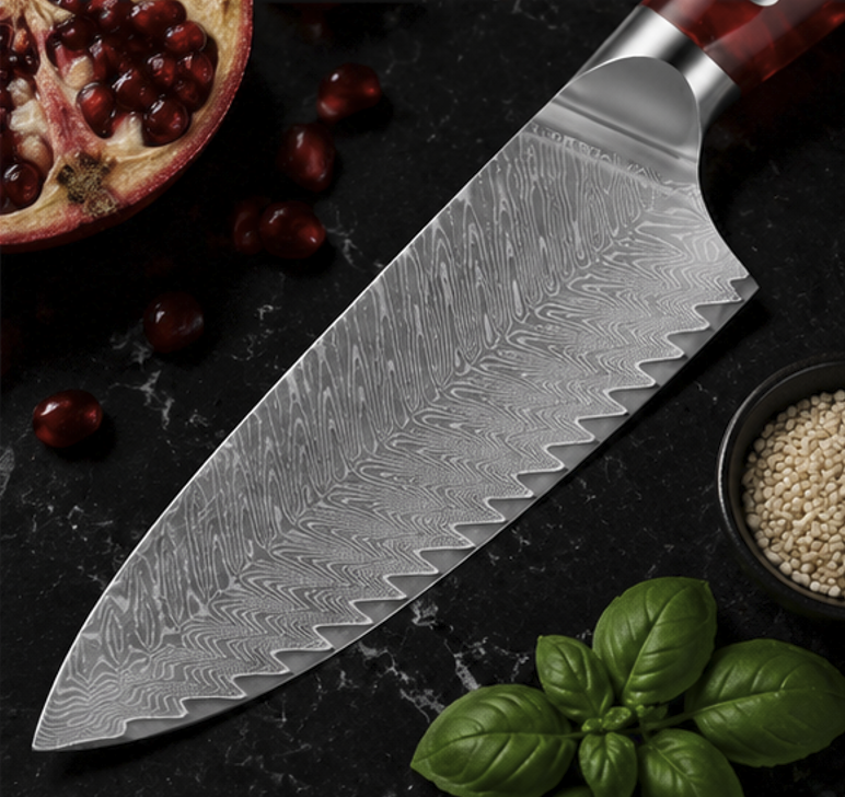 Couteau Gyuto Japonais Rouge | Collection Kensei