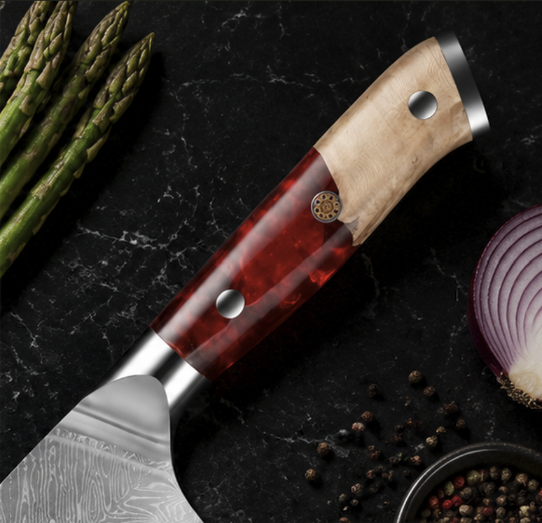 Couteau Gyuto Japonais Rouge | Collection Kensei